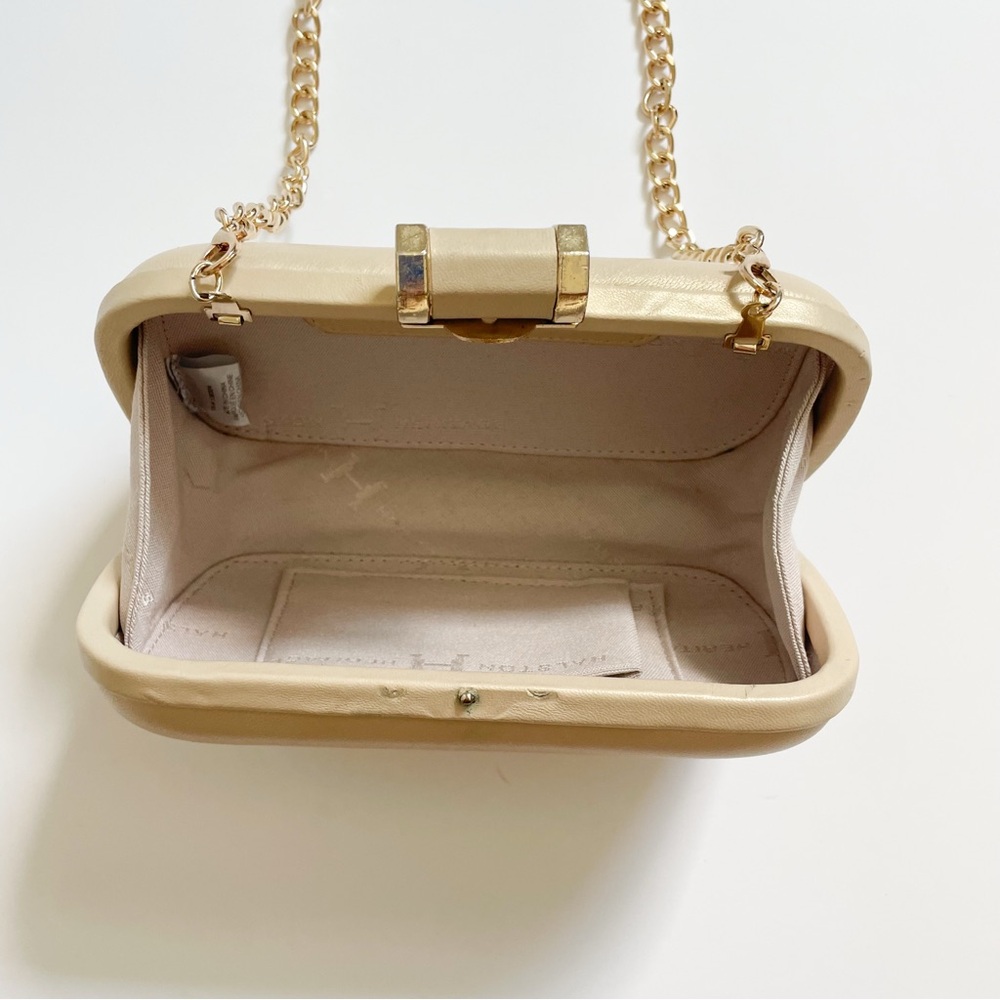 Halston Heritage Gold Leather Wristlet Clutch - Picture 4 of 5